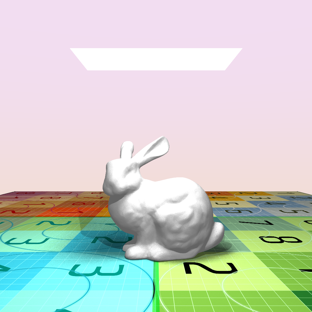(a) The stanford bunny with 119,232 triangles stored in a KD-Tree. (b) Speed improvements by number of triangles